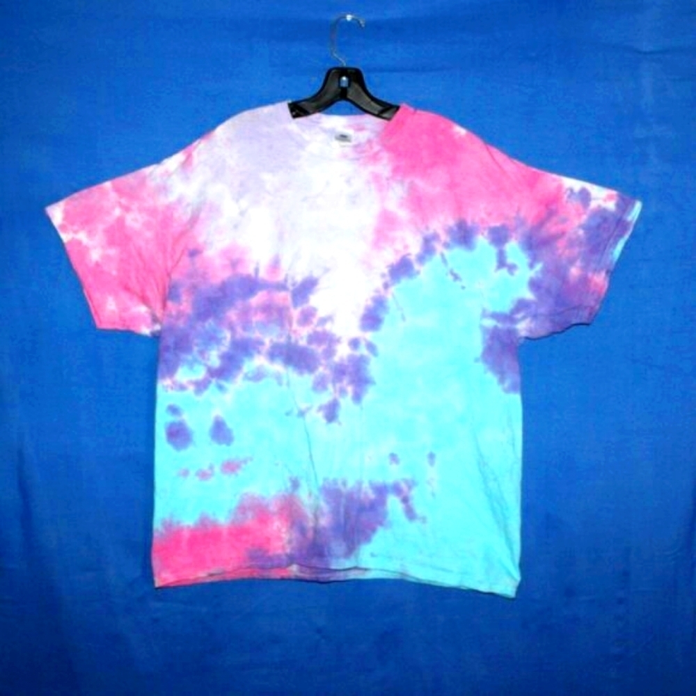 Colortone Pink Purple Blue Tie Dye T-Shirt 2XL